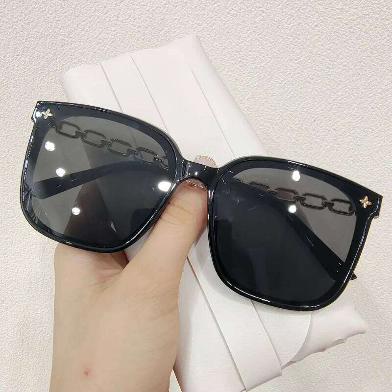 New Rectangle Sunglasses Metal Chain Strip Mirror Leg Sun Glasses Women's Outdoor Driving Eyewear Uv400 Oculos De Sol