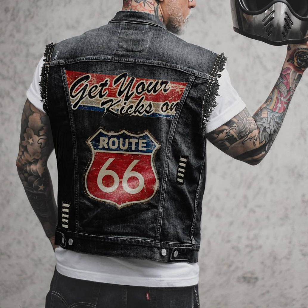 Men's Vests Mens Punk Denim Black Skull Embroidery Waistcoat Slim Fit Fashion Jeans Sleeveless Jacket Male Vest Tops 230620