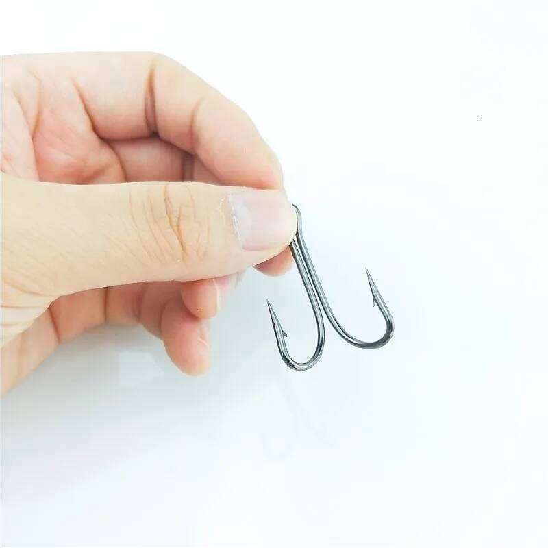5 or10pcs/Lot Double Fishing Carbon Steel Durable Use Fly Tying Long High Fish Hook For Soft Lure Jig Bass Accessories Z260228