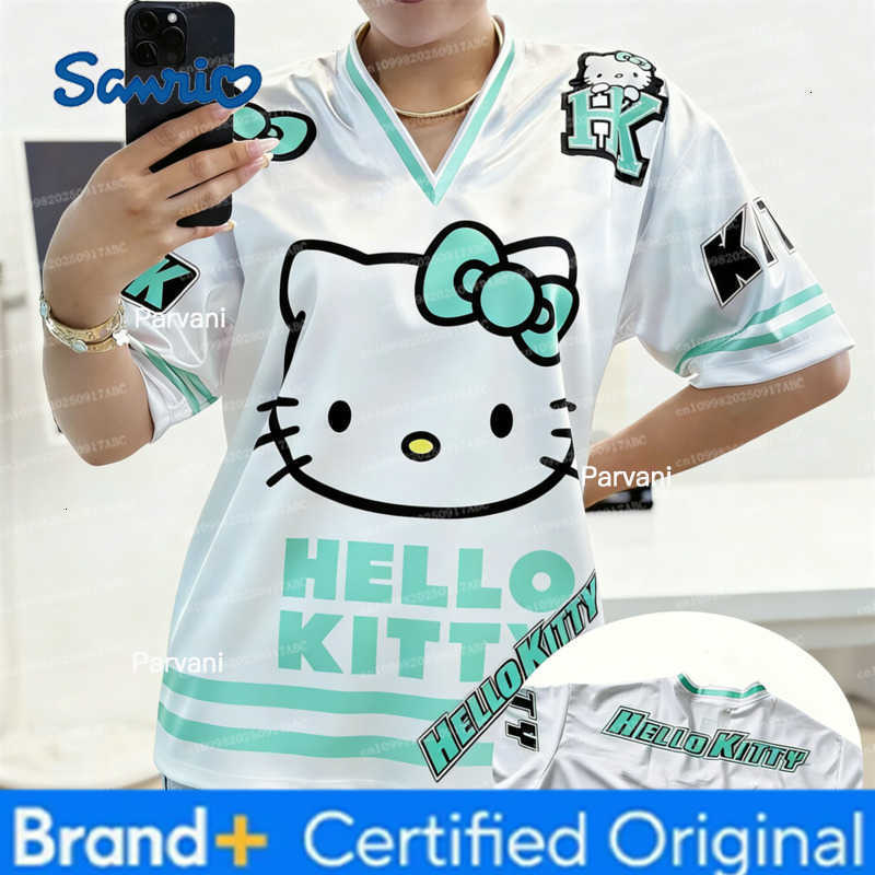 Sanrio Summer Man Tshirt Hellokitty Cartoon Graphic Printed Men T-Shirt CuteFashionable Football Sportswear Loose Casual Women T-shir H260228