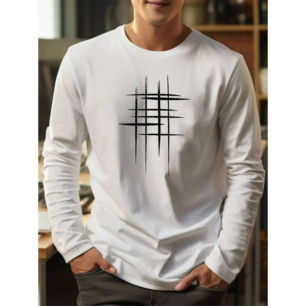 25/26 New Men's 100% 3D Winter Warm Breathable Loose and Comfortable Casual Printed Round Neck Long Sleeved T-shirt Top C260228 - view 3
