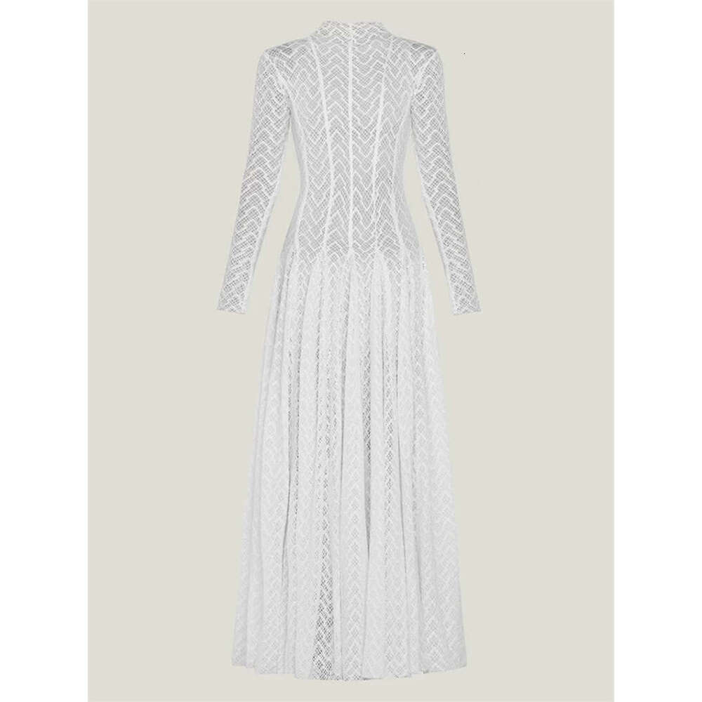 2026 Spring/Summer New Designer Style Graceful and Simple Solid Color Slimming Long Dress with Wide and Smooth Bottom