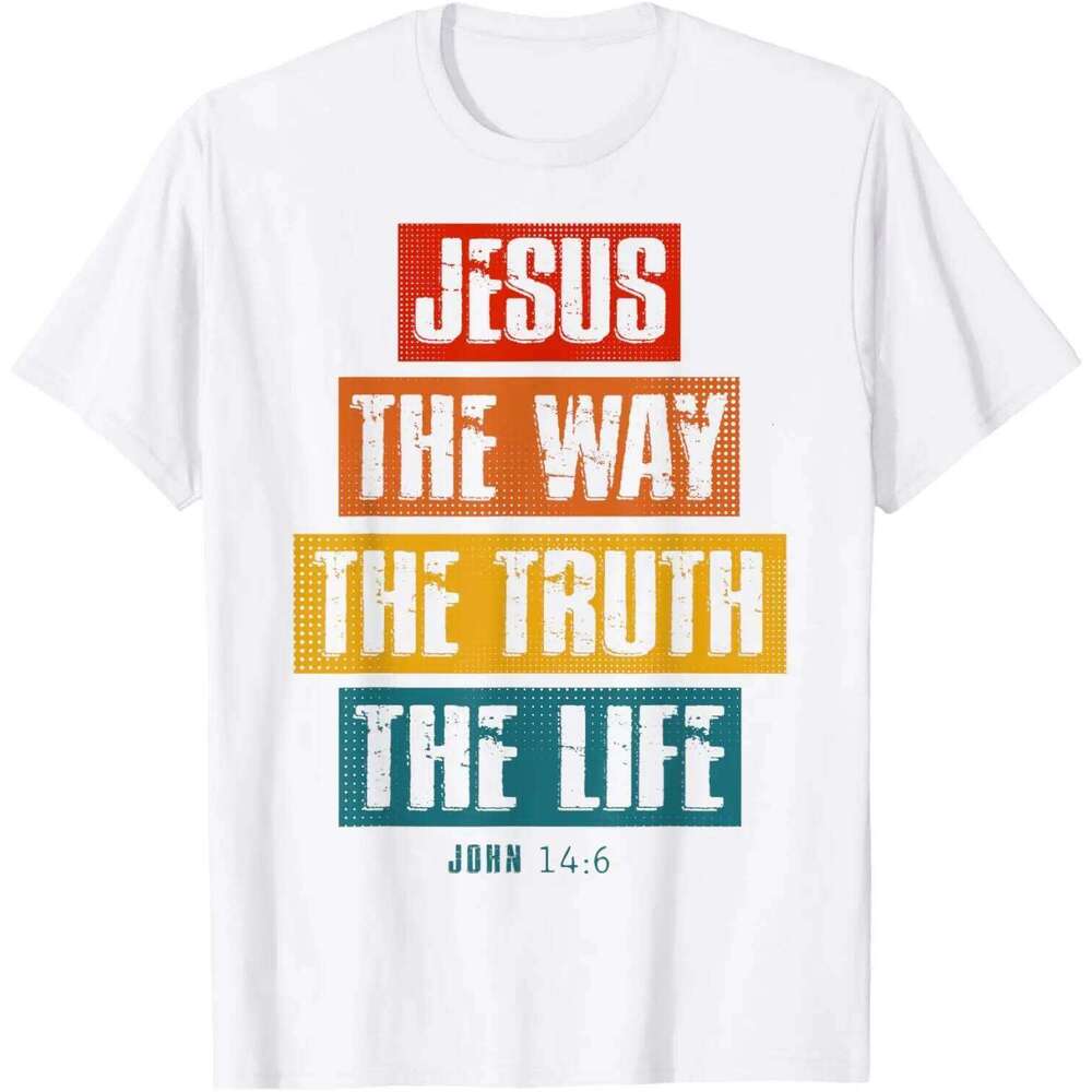 Christian Women Men Kids Jesus The Way Truth Life T-Shirt Graphic Shirts Vintage T Shirt Camisetas C260228 - view 3