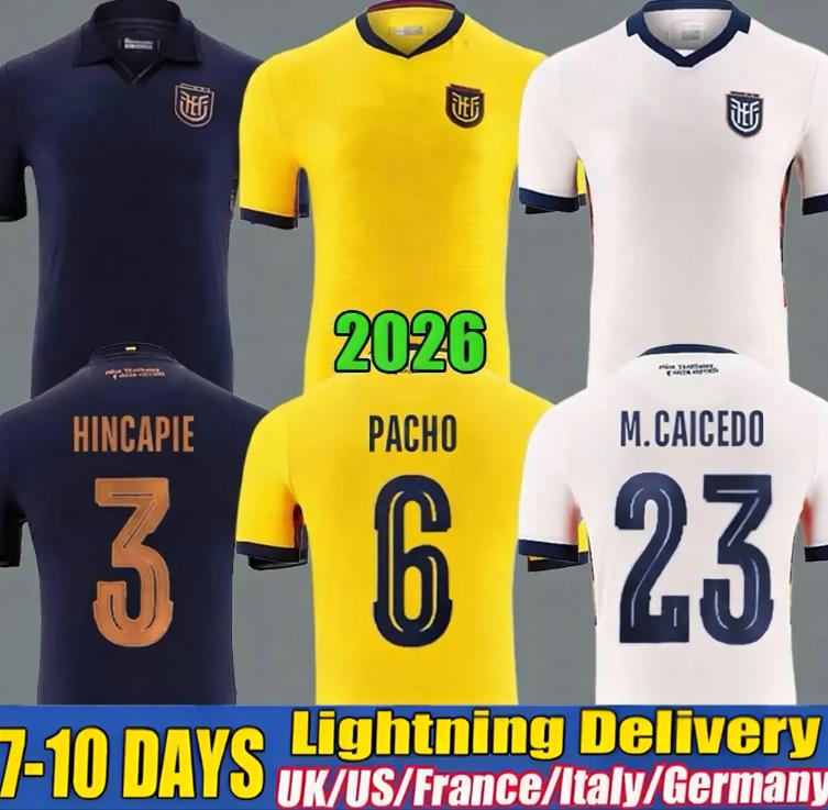 Ecuador 2026 World Cup Home Away Third soccer jersey men kids football shirt 26 27 Centenary Hincapie Paez M.CAICEDO PACHO kit sets