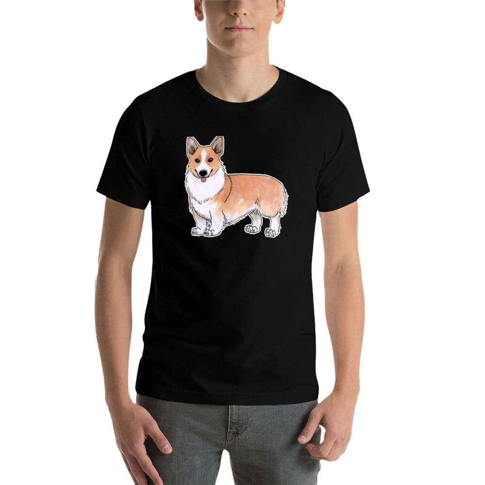 Corgi Pembroke t T-Shirt package shirt dog man Welsh black t-shirt for cotton plain high quality C260228 - view 5