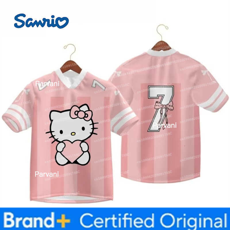 Sanrio Men Tshirt Y2K Top Hello Kitty Kit Tshirt Cartoon Anime T-shirt for Men Sports and Leisure Role Playing Womens T-shirt H260228