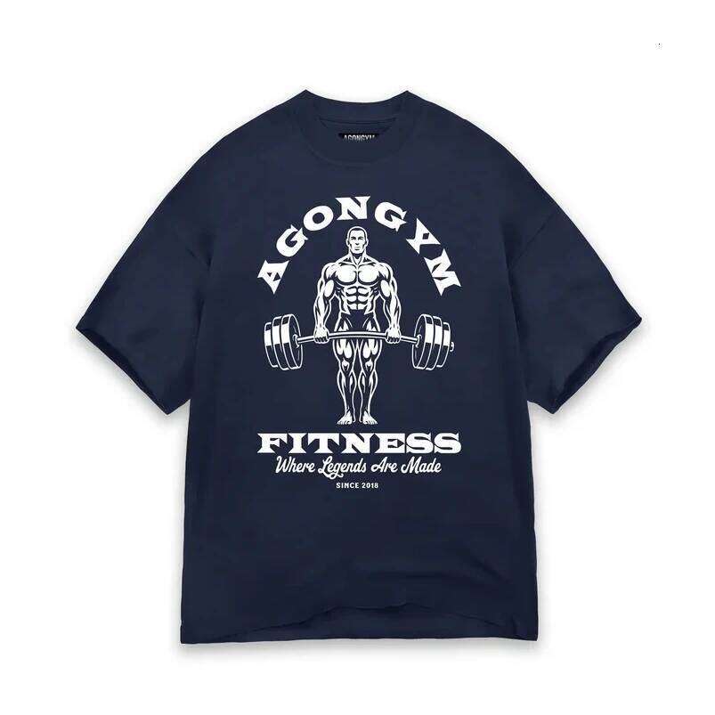 AGONGYM GYM Men's T-Shirt Fitness Sports Loose Fit Shirts Short Sleeve Printed Casual Runners Comfortable Cotton Tee Tops C260228 - view 4