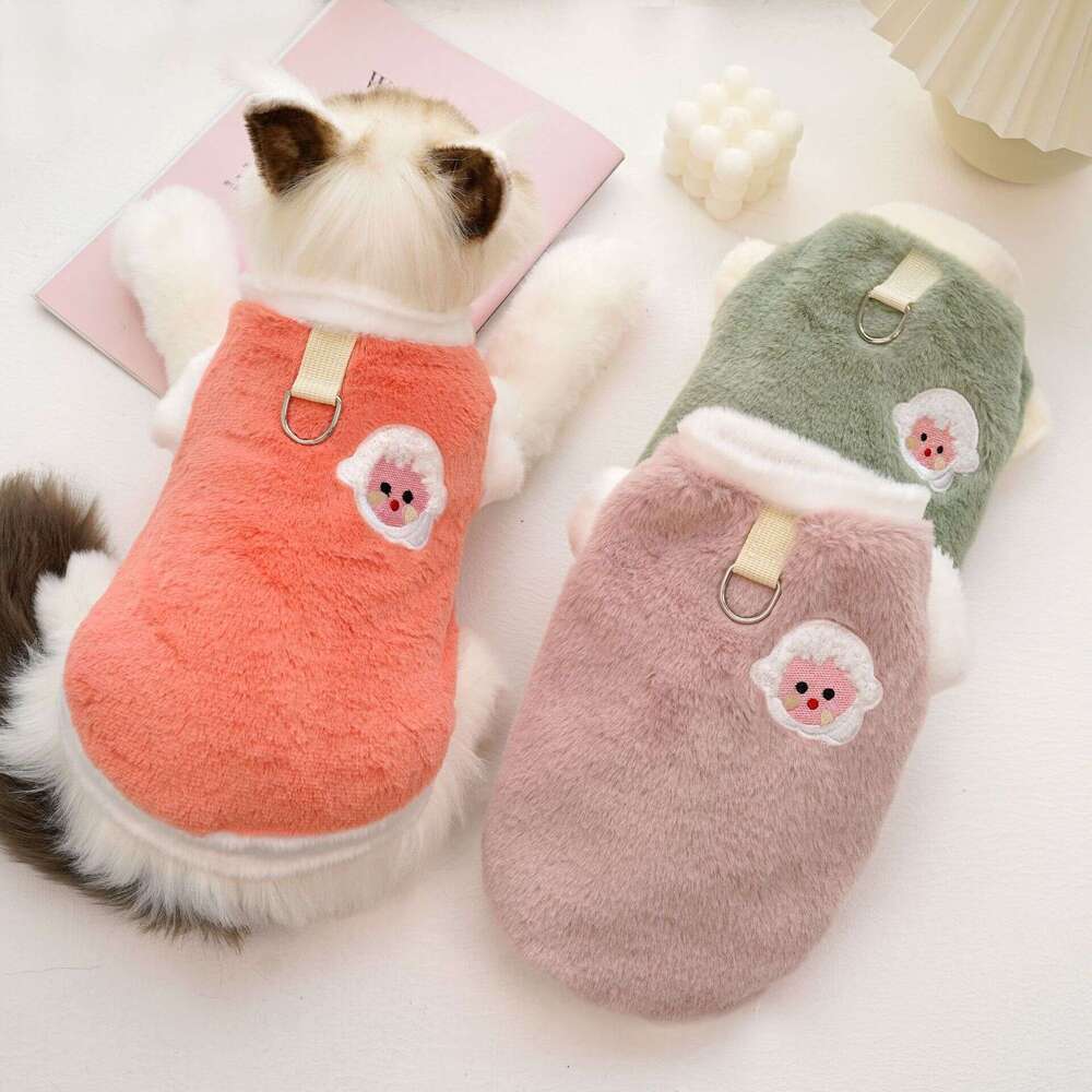 Famous brand Pet Cat Clothing Autumn Winter Flannel Embroidered Thickened Warm Clothes for Dogs and Cats Manufacturer Wholesale Dog Supplies pupakaIK
