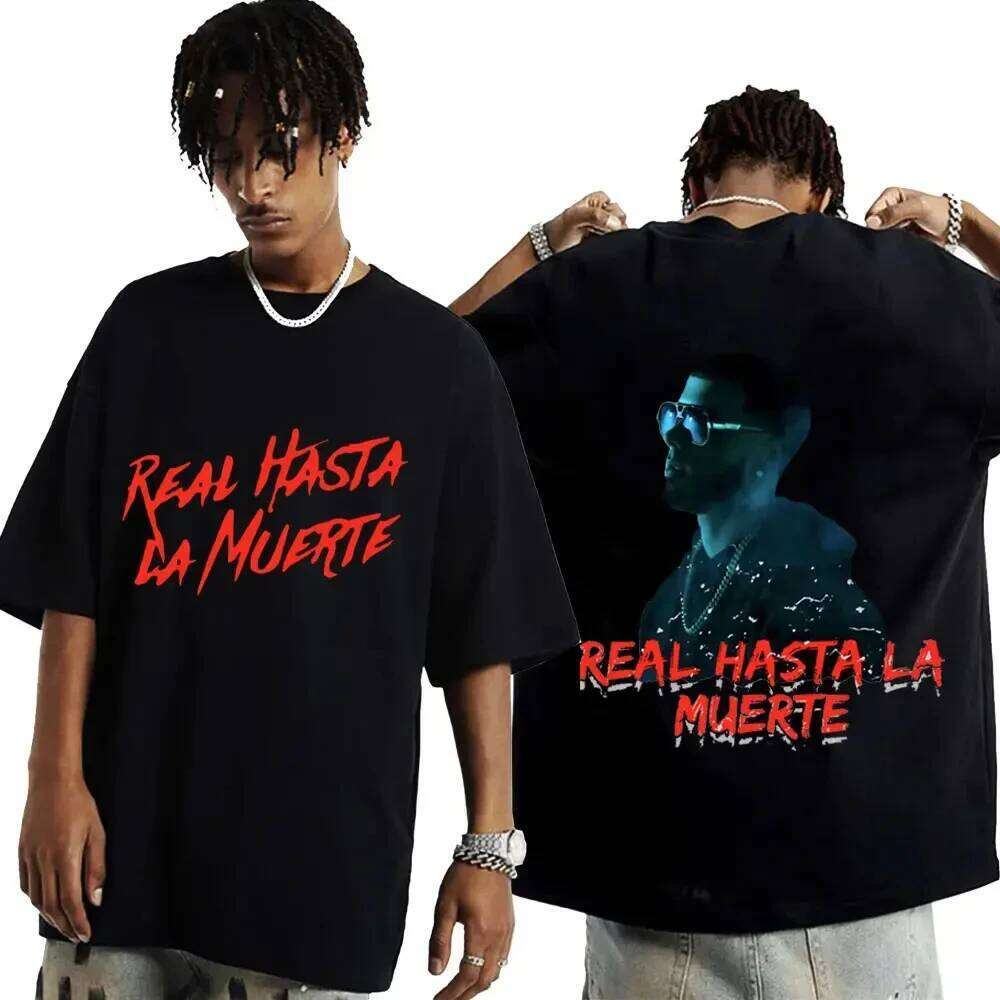 Rapper Anuel AA Real Hasta La Muerte Print T-shirt Hip Hop Oversized Short Sleeve Shirt Men Women Fashion T Shirts C260228 - view 6