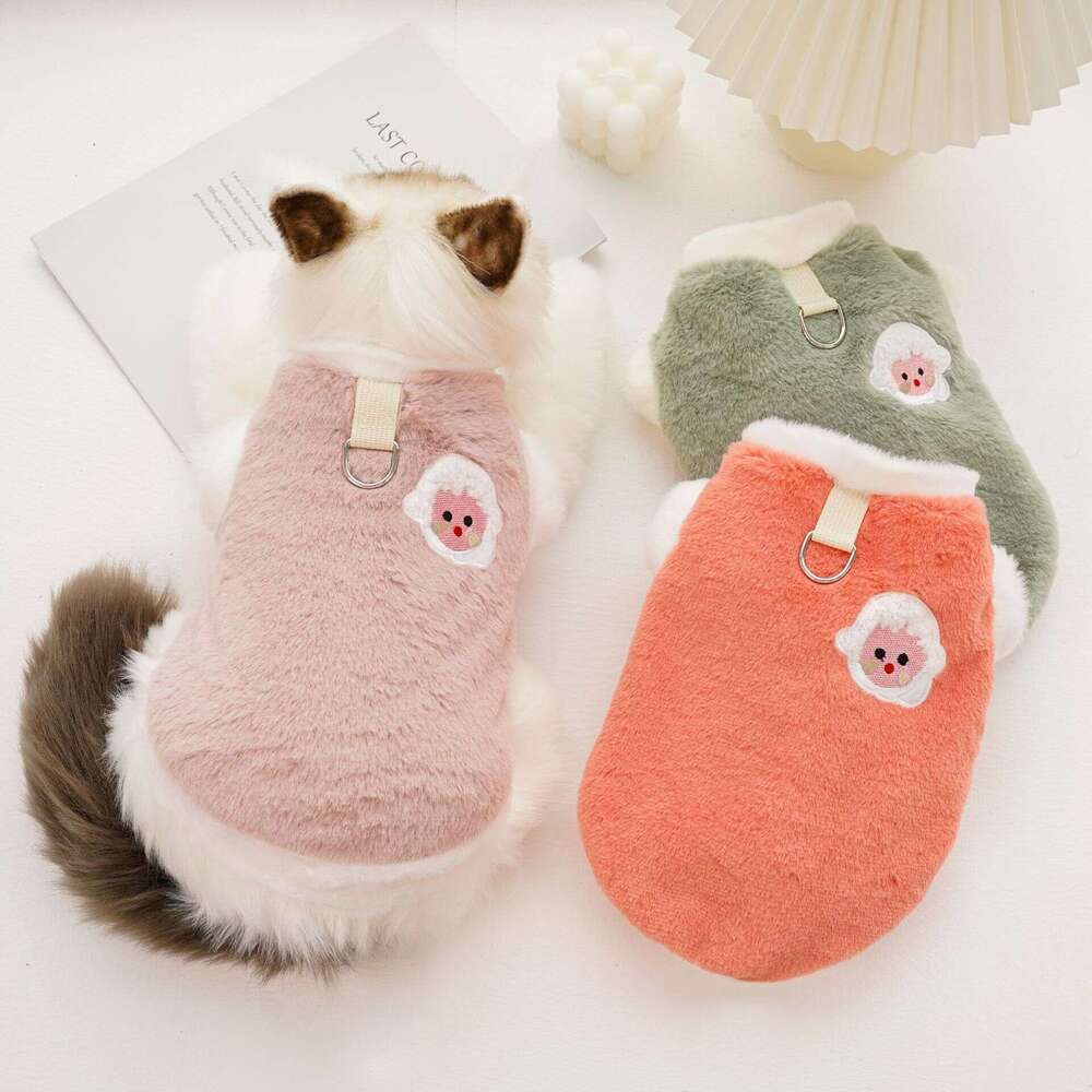 Famous brand Pet Cat Clothing Autumn Winter Flannel Embroidered Thickened Warm Clothes for Dogs and Cats Manufacturer Wholesale Dog Supplies pupakaIK