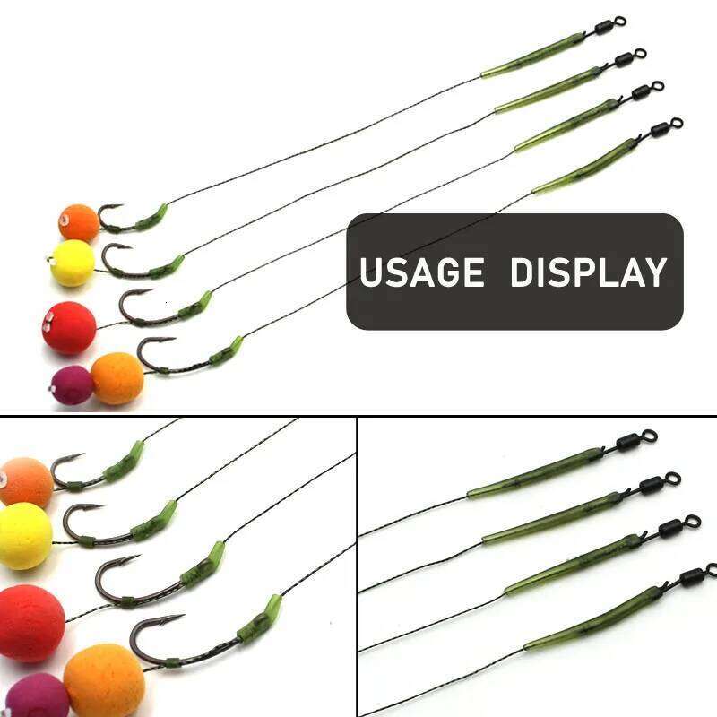 6pcs Hair Rigs Ready Made Carp Hook Size 2#4#6#8 Fishing Tackle Equipment Accessories Pesca Z260228