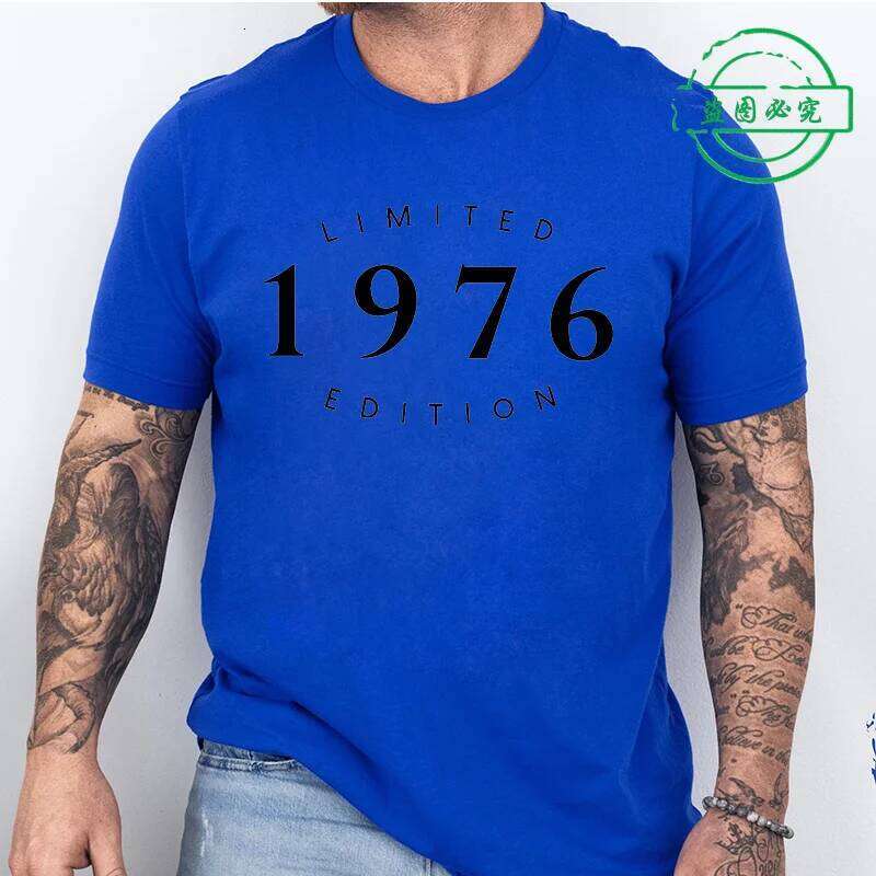 Men's Summer T-Shirts Limited Edition 50th 1976 Printed T-Shirt,Round Neck Short Sleeve Tee, Perfect Birthday Unisex Casual Wear C260228 - view 5