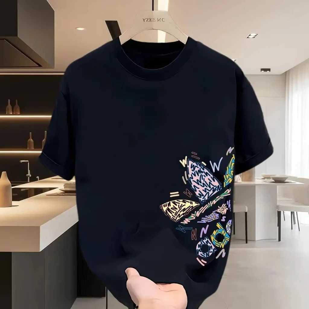 Summer New Casual Printed T-shirt for Men Women, Loose Cotton Short Sleeve Fashion TopT260228