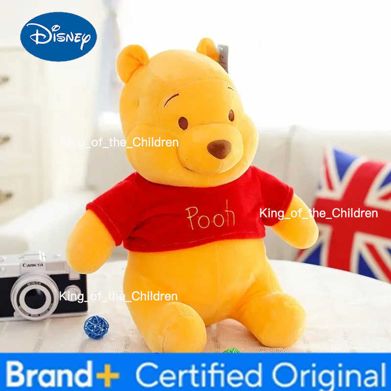 Disney Winnie The Pooh Plush Doll Toy Cartoon Prone Posture Winnie Pooh Bear Soft Stuffed Toy Pillow Kids Xmas Birthday Gifts H260228