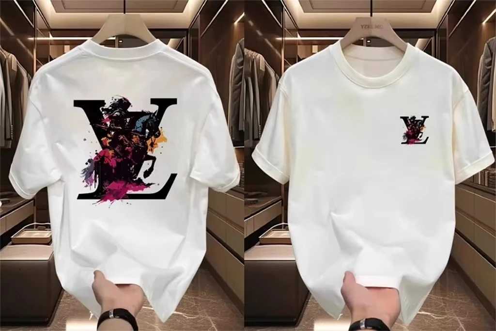 Korean Fashion Trendy Printed Tshirt for Men Women, Casual Couple Crew Neck Short SleeveT260228