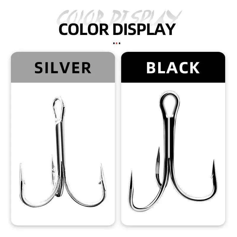 10 Pcs Big size Anchor Ultra Strong Shark Tuna Triple Treble Hooks Stainless Steel Jigging Barbed Sea Peche Fishing Hook Z260228