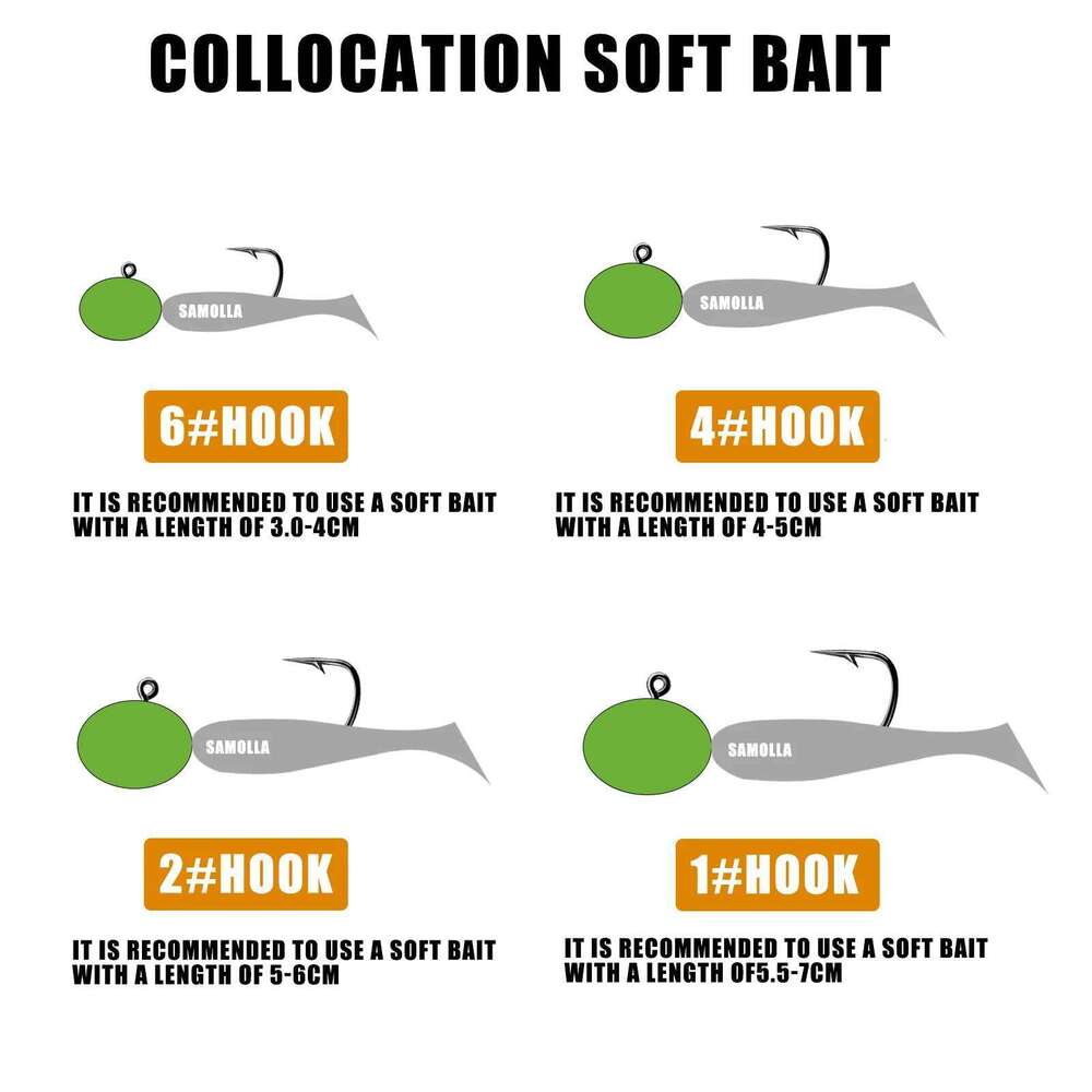 Jig Head Hook 1X Rockfish Ajing Fishing Hooks For Soft Worm Lure Bass Fish Pesca Goods 0.8-7g 5pcs/Bag Pike Trout Accessories Z260228