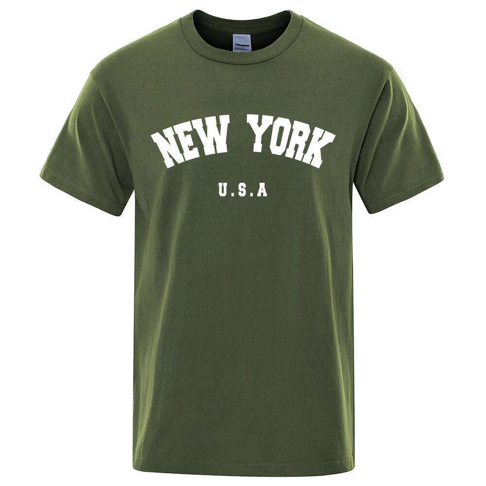 U.S.A New York USA City Street Printed T-Shirts For Men Loose Oversized T Shirt Fashion Breathable Short Sleeve Cotton Clothing C260228 - view 4