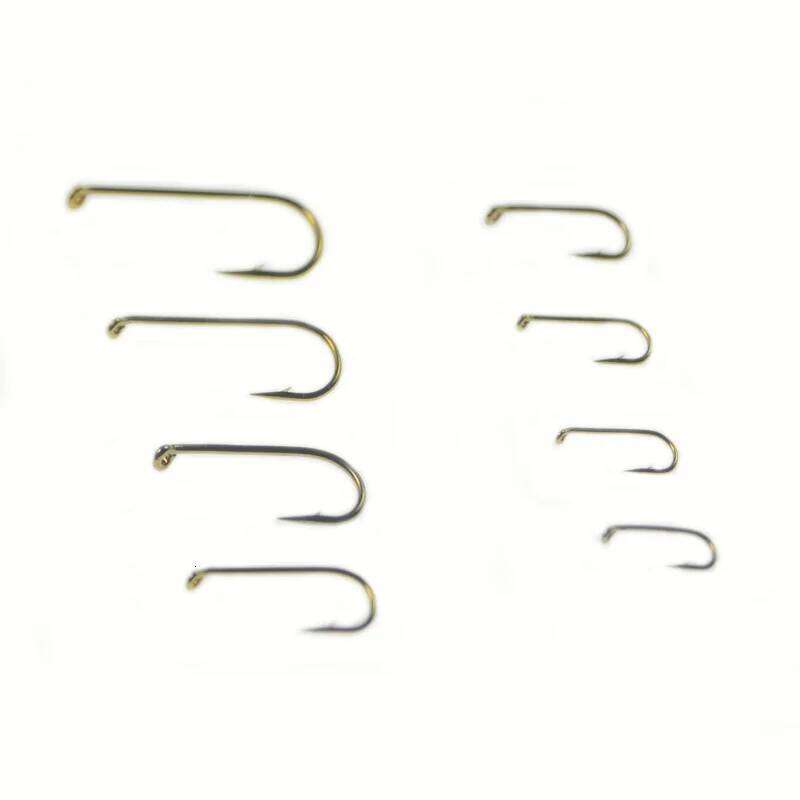 50pcs Bared Light Nymph Tying Hooks 6#/8#/10#/12#/14#/16/18#/20# Eye-down Sproat Fishing Hook For Dry Fly Z260228