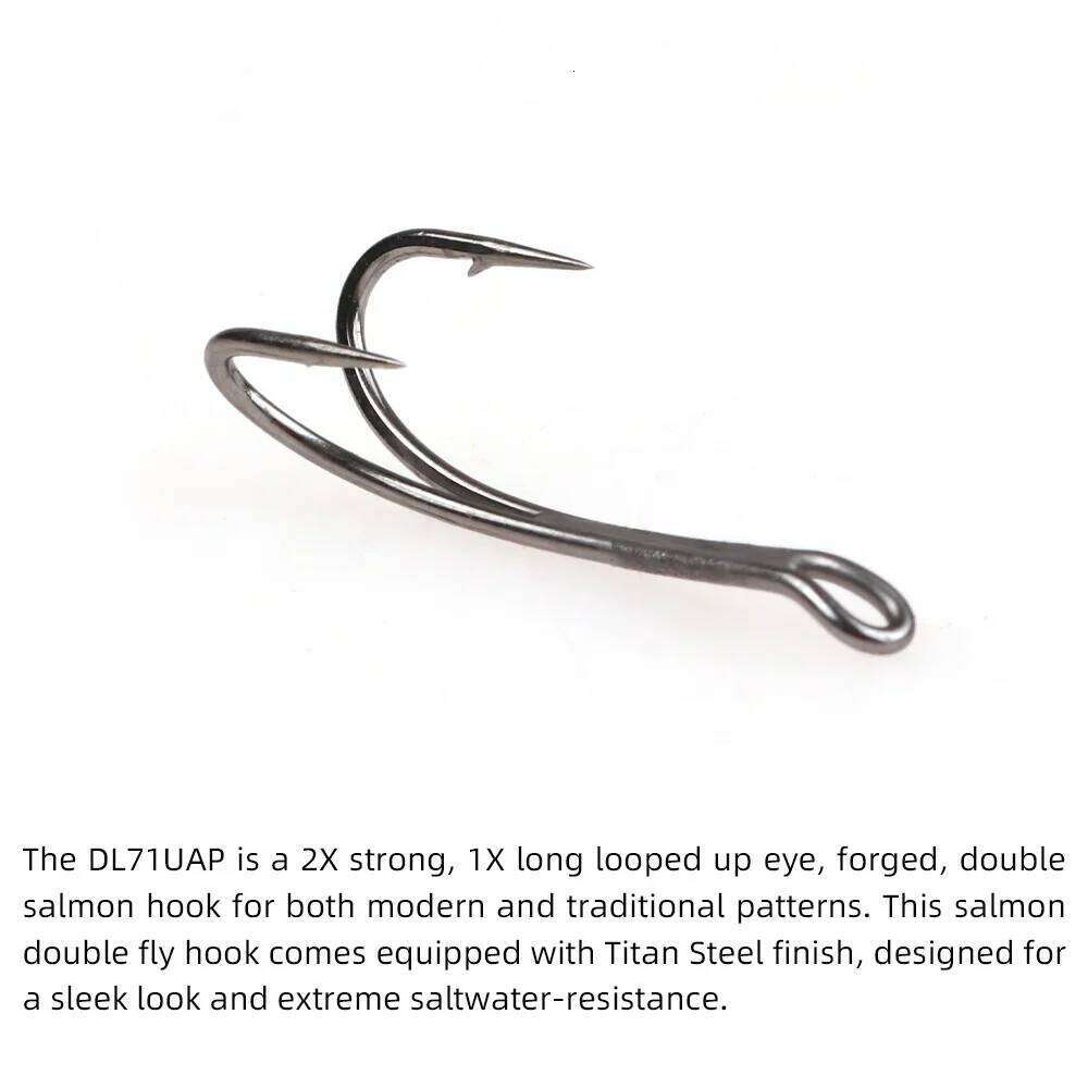 Wifreo 8pcs DL71UAP Double Barbed Tying Hook #4-#12 for Salmon Steelhead Streamer Fly Trout Z260228