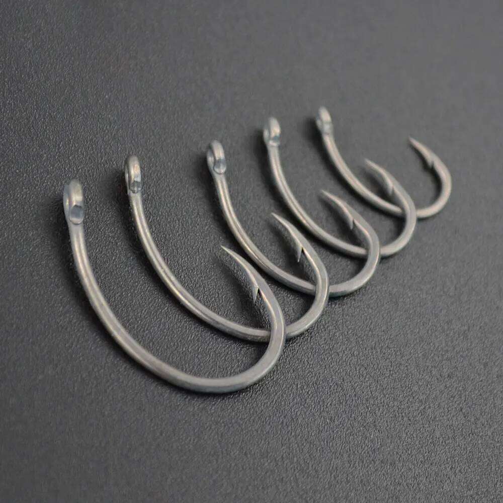 Hirisi 50pcs Coating High Carbon Stainless Steel Barbed hooks Carp Fishing Hooks Pack with Retail Original Box 8011 Z260228