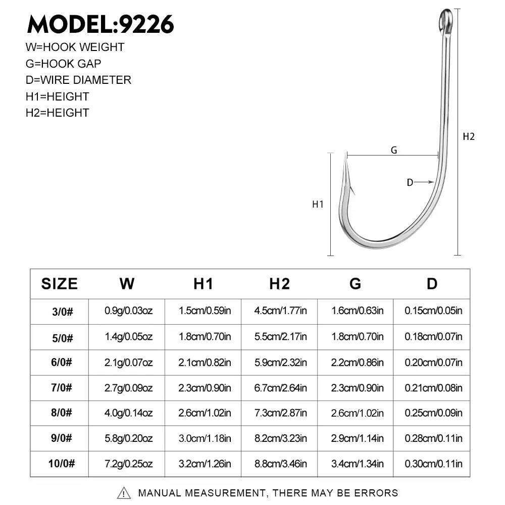 Proberos 20PCS J Hooks, High Carbon Steel Extra Strong Inline Long Shank for Saltwater Freshwater Fishing Z260228