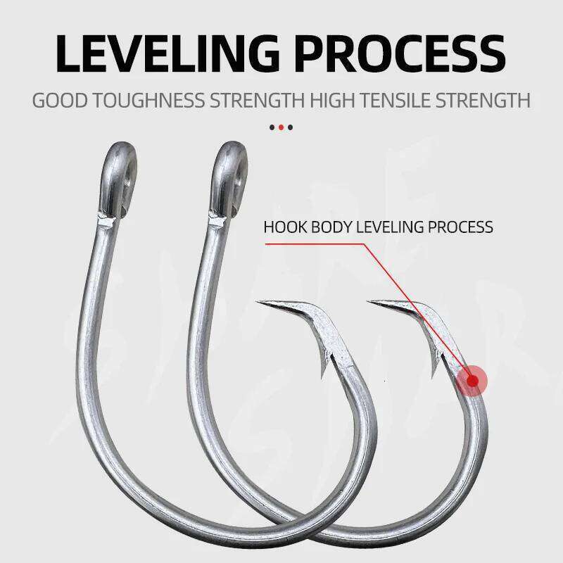ShareShark 30pcs 39960 Barbed stainless Steel Sharp Fishing Hooks high strength saltwater fish hook for pike bass fishing tackle Z260228