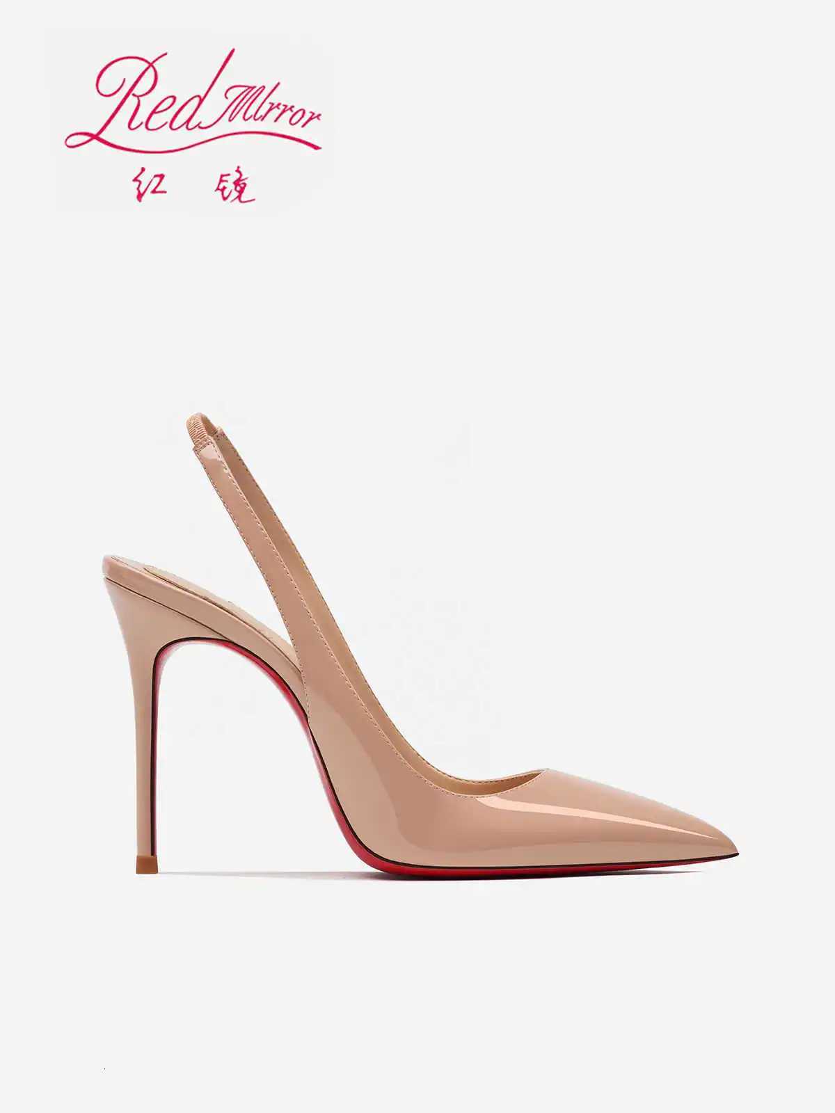 Heeled sandals Red Shiny Bottoms Naked color Hollow 2025 New Elegant High Heels Sexy Slingbacks Ladies Shoes Women shoes K260302