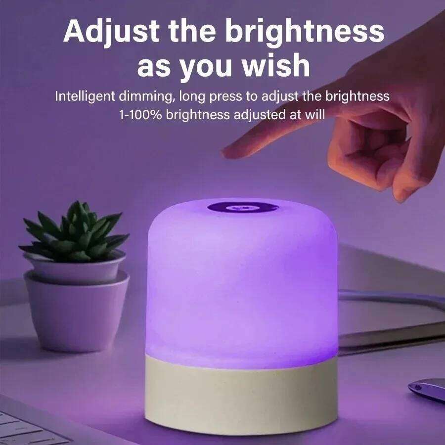 Rechargeable RGB Night Light with Remote, Dimmable Touch Control Table Lamp for Bedroom & Living Room Ambient Lighting Z260227