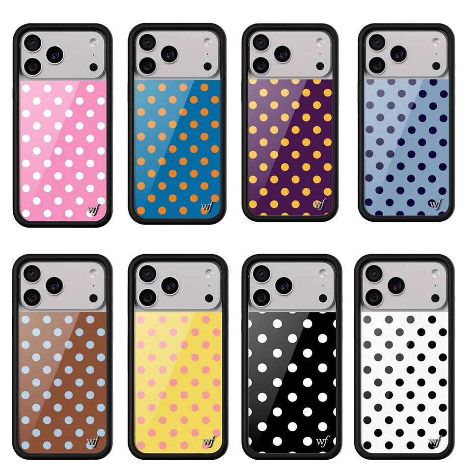 New Wildflower INS Cherry Strawberry Polka Dot Phone Case for 17 14 13 12 Pro Max 16 Plus 15 pro 3D WF Cute Cartoon Cover 26L0228