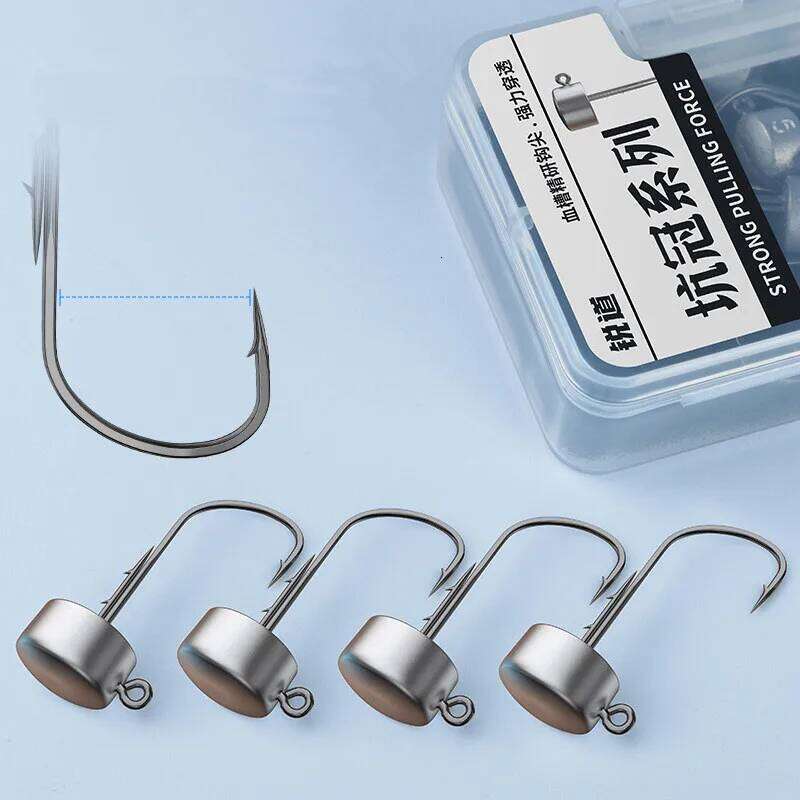 Fishing NED Jig Head Hook Strong Pulling Force Anti Off Double Barbed Sharp Hooks Lot 12 Pieces SALE Z260228