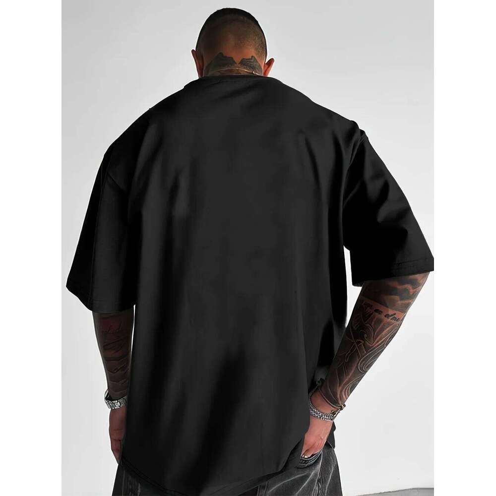 Hot selling men's new summer Gothic letter cross print soft and breathable round neck T-shirt outdoor street style top C260228 - view 3