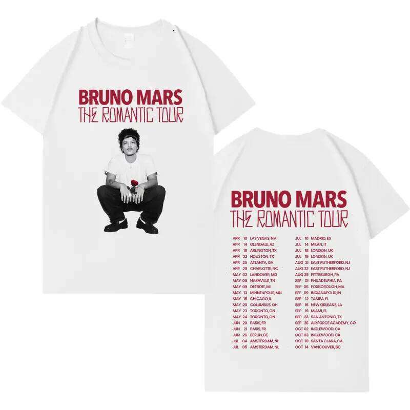 Rapper Bruno Mars Double Sided Print Tshirt Mens Women Casual Harajuku Short Sleeve T-shirt Crewneck Tide Cotton Tees Streetwear C260228 - view 5