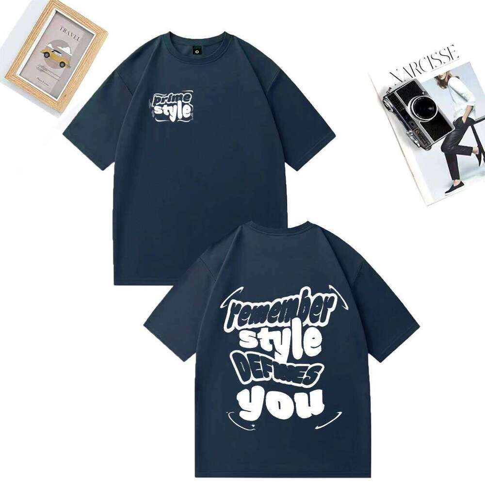 Remember style defines you Printed T-shirt Men women's Hip Hop oversized t-shirts High Quality short sleeve 100% Cotton clothing C260228 - view 4