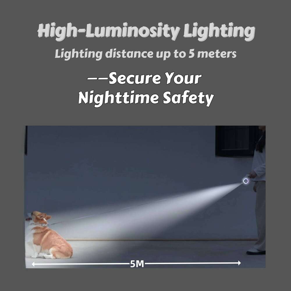 Pet Supplies LED Light Up Retractable Dog for Small Medium Breeds Glow in the & Dark Auto Stop Safety Leash with Reflective Strips