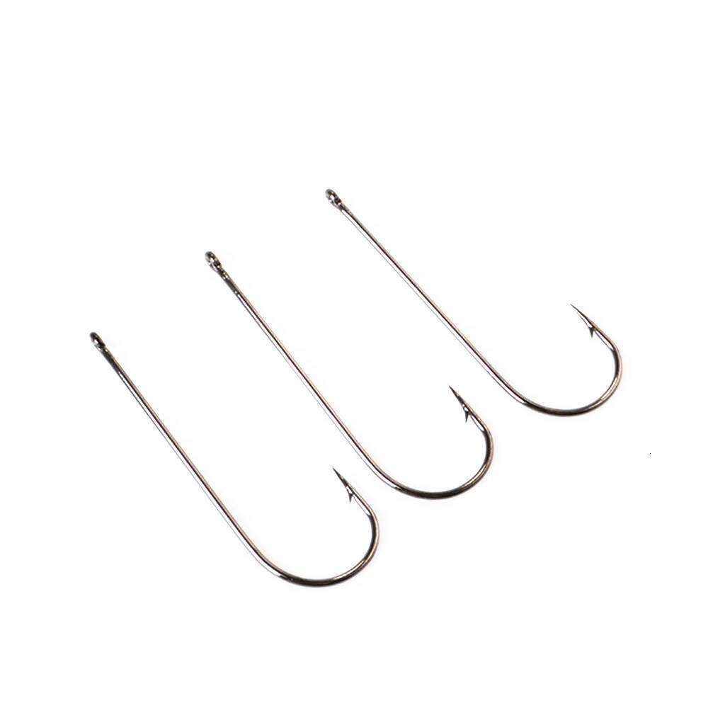 FTK Long Shank High Carbon Steel Baithook Black Chrome Ringed Marine Sharp Barbed Hook for Fishing Accessories Z260228