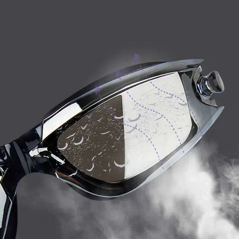 Professional with nose clip and earplugs electroplated waterproof silicone unisex swimming goggles 26Y0228