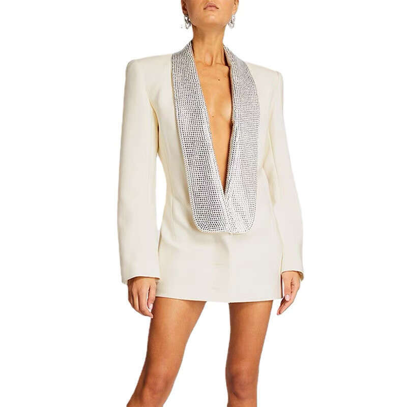 2026 Autumn/Winter European and American Personalized a2 Fashion Queen Heavy Craft Water Diamond Collar Slim Fit Sports Jacket