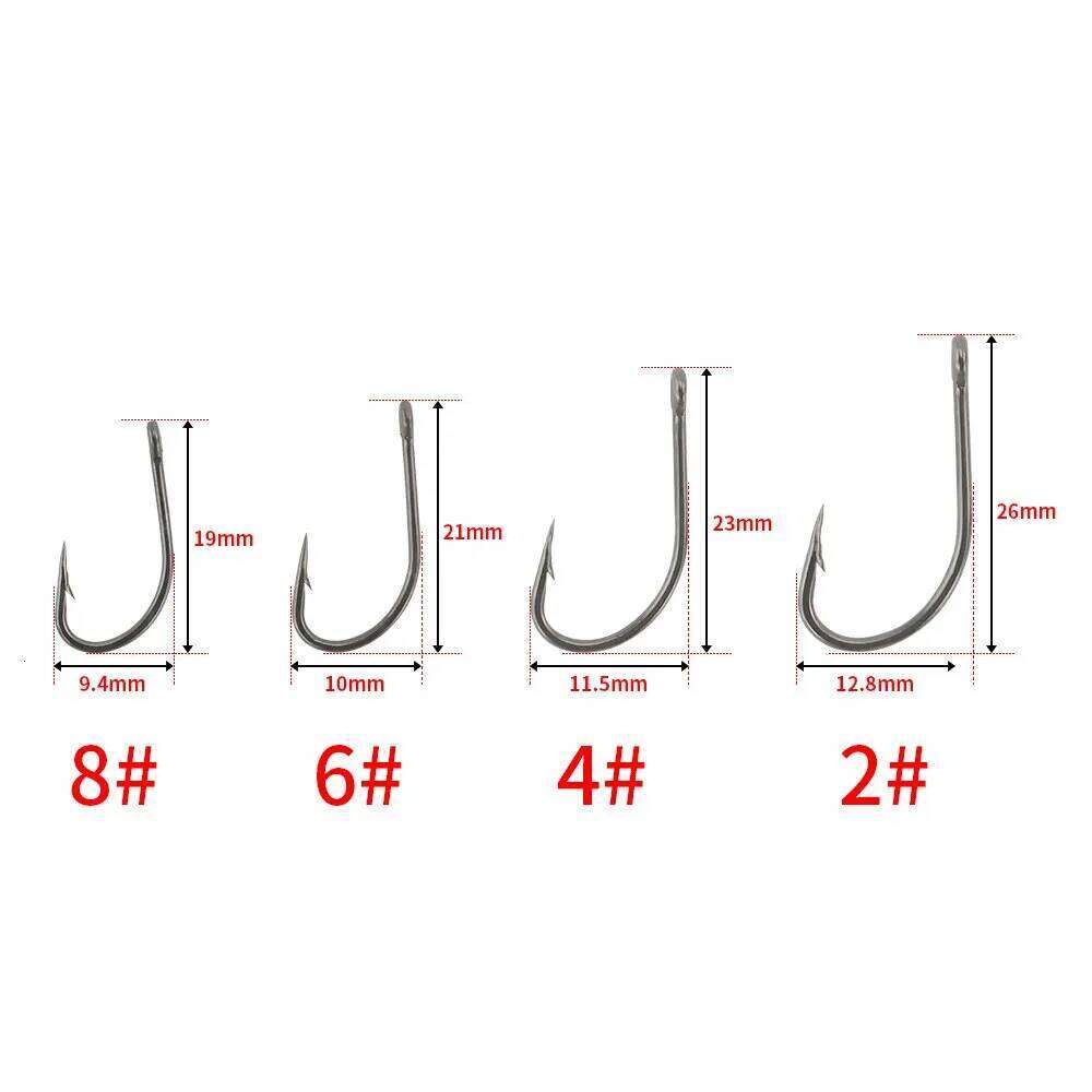 Hirisi 50pcs Carp Coating High Carbon Stainless Steel Barbed 8017 Fishing Hooks Accessories Z260228