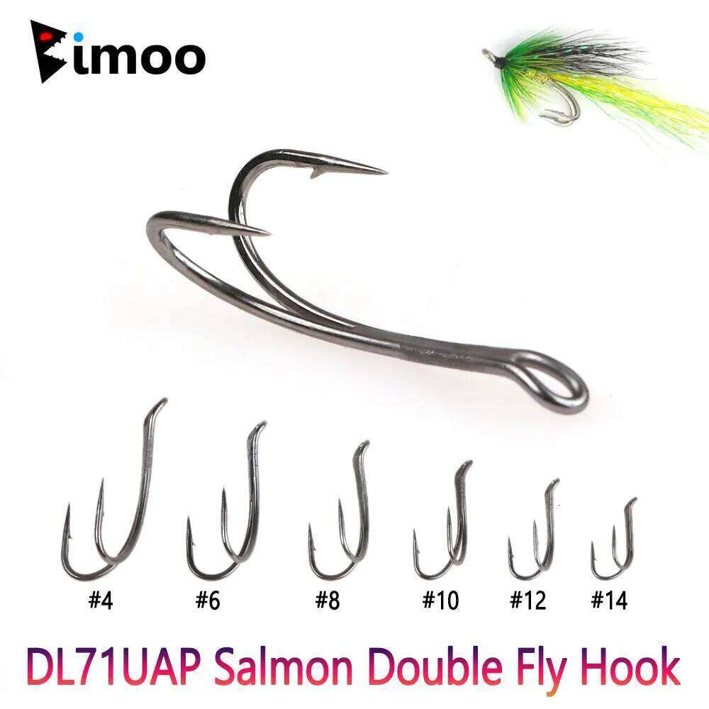 5pcs #4~#12 DL71UAP 2X Strong Double Tying Salmon Tube Fly Jig Duple Hook For Sea Lure Fishing Z260228