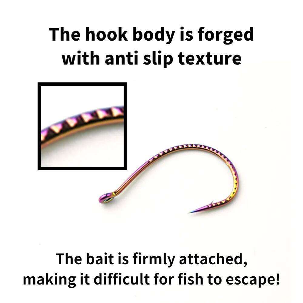 50pcs Wacky Hooks Electroplating Color High Carbon Steel Worm Lure Fishing Non-Slip Hook Soft Bait For All Waters Carp Tackle Z260228