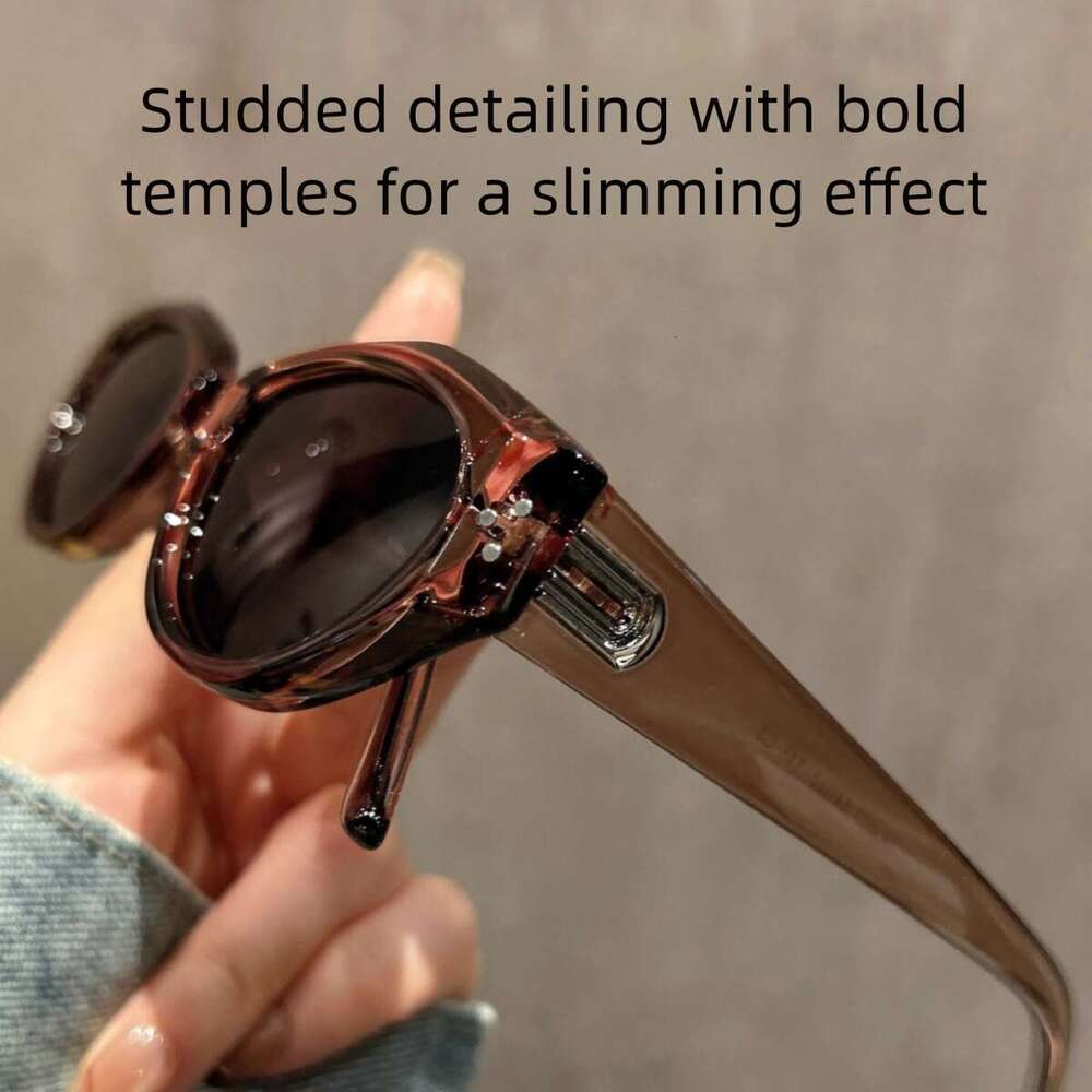 Brown Narrow Cat Eye Polarized Women High-End Large Frame Suitable Round and Square Faces UV Protection Sunglasses for Women
