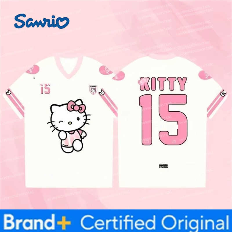 Sanrio Summer Men Tshirt Hello Kitty Short Sleeved Boys And Girls T-Shirt Cartoon Cute TShirt Comfortable Party Top Women T-shirt H260228