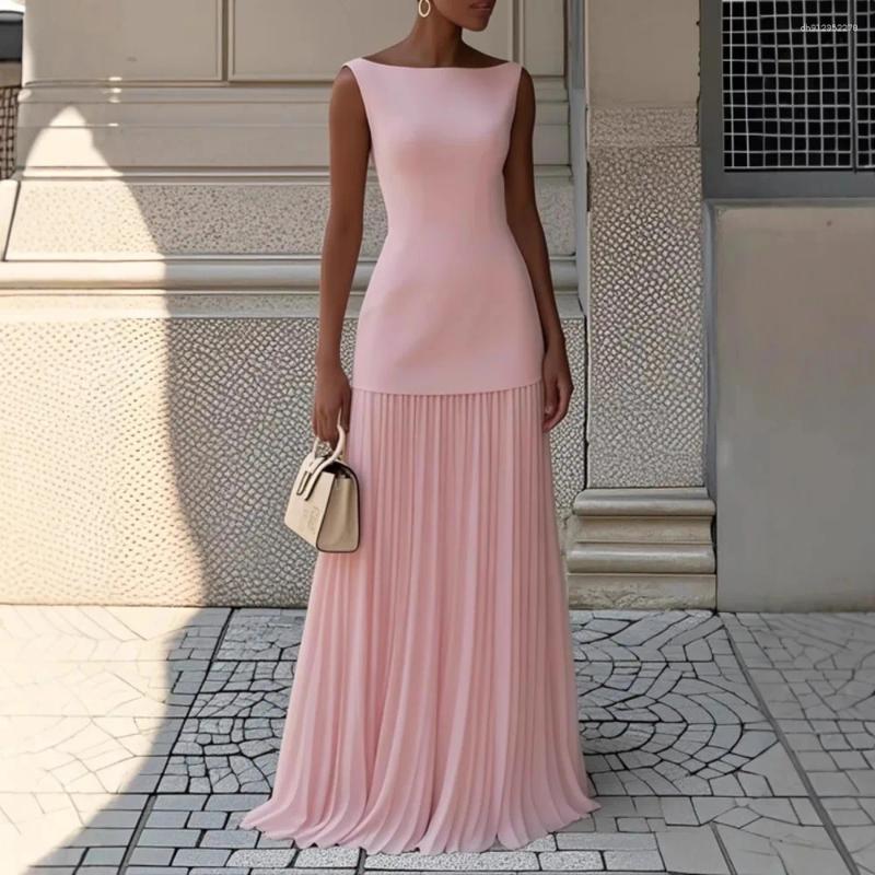Casual Dresses 2026 Spring And Autumn Fashion Elegant Dress Party Vest Overskirt Pleated Women's Two-piece Set