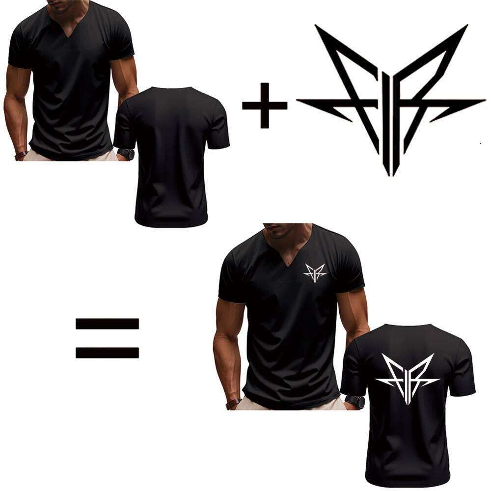 DIY custom printed V-neck fashionable men's short-sleeve T-shirt, stylish elegant casual streetwear top, everyday wear C260228 - view 7