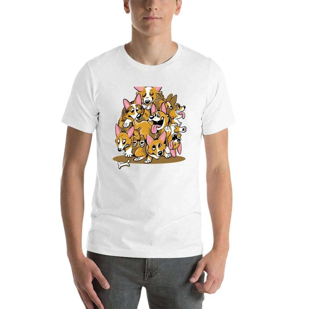 T-Shirt white Cluster shirts funny 100% for man cotton pack t Corgi C260228 - view 4