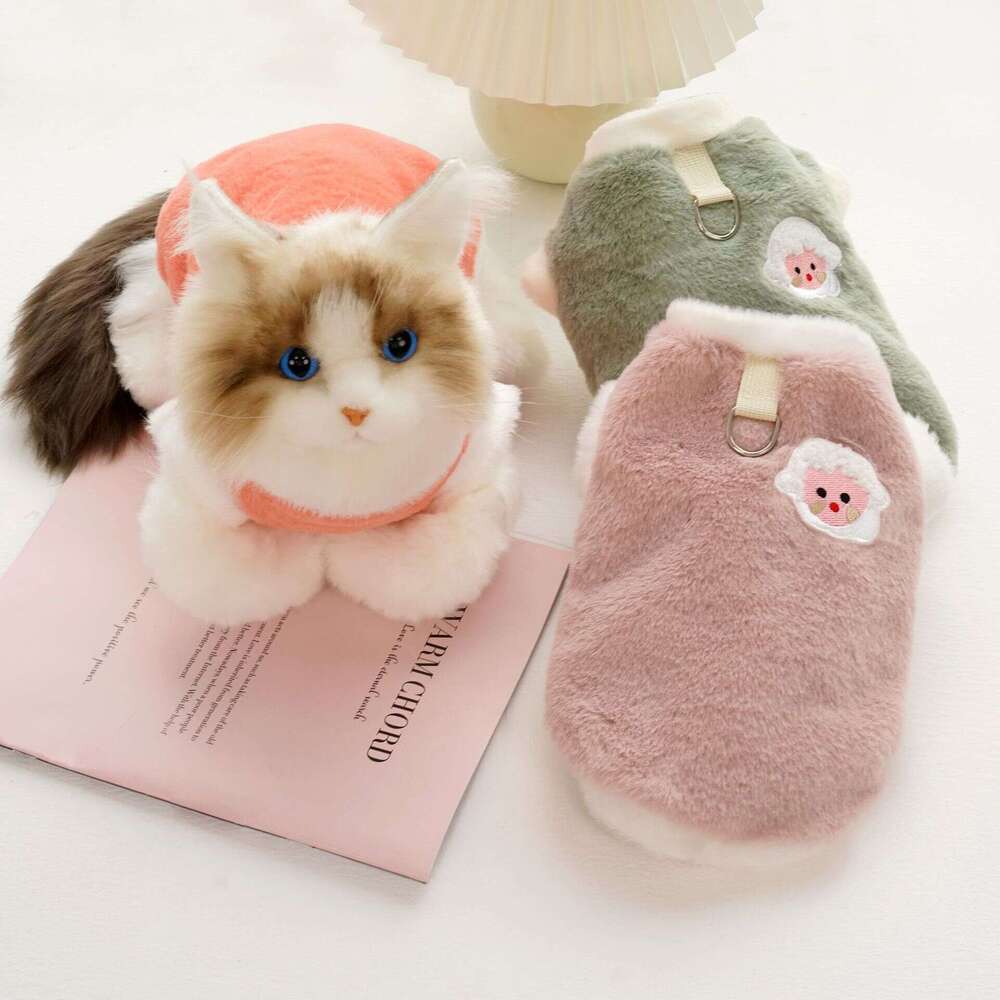 Famous brand Pet Cat Clothing Autumn Winter Flannel Embroidered Thickened Warm Clothes for Dogs and Cats Manufacturer Wholesale Dog Supplies pupakaIK