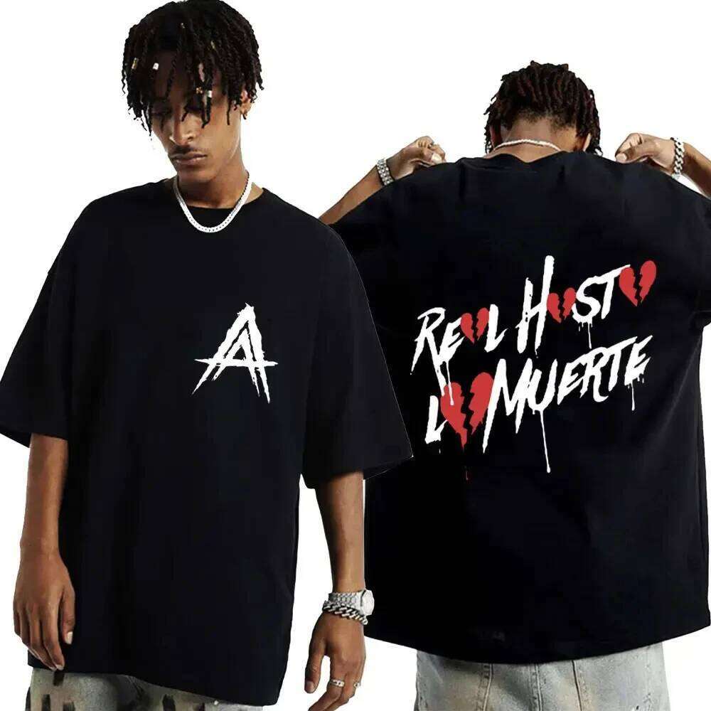 Rapper Anuel AA Real Hasta La Muerte Print T-shirt Hip Hop Oversized Short Sleeve Shirt Men Women Fashion T Shirts C260228 - view 7