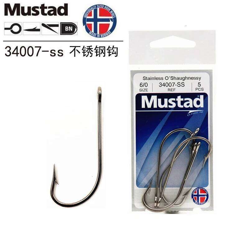 Mustad Stainless Steel Hook 4 Times To Strengthen Fishing Deep Sea Trolling Strong Pull Sharp Mackerel Grouper Large Z260228