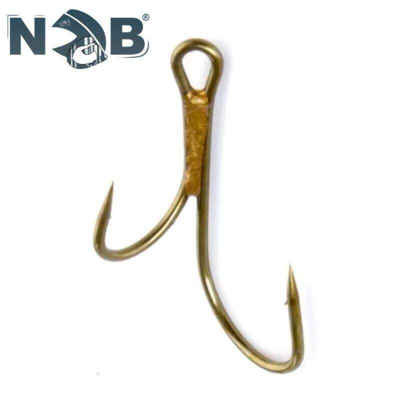 NGB 20PCS High Carbon Steel Double With Eye 1# 2# 4# 6# 8# Barbed Worm Lure Hook Fishing Accessories Z260228